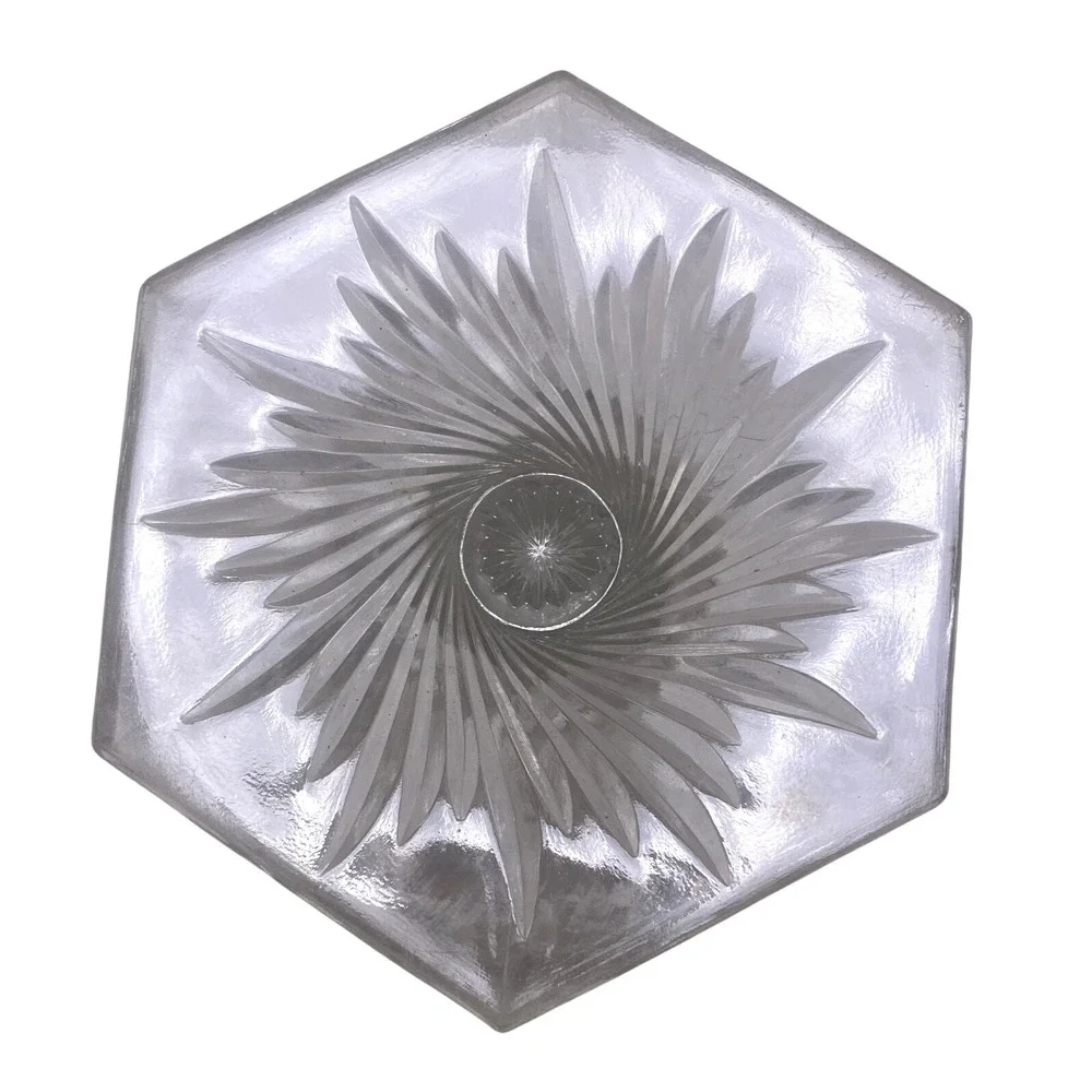 Vintage Cut‎ Crystal Candy Dish Compote Pedestal Bowl Clear Glass Decor